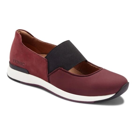 Vionic Cosmic Cadee Mary Jane Wine Walking Slip On Shoe - Picture 1 of 14